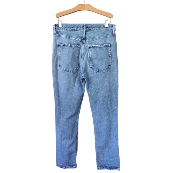 AGOLDE Riley High Rise Straight Leg Crop Size 29 Whiplash Distressed Stone Wash - Picture 4 of 14